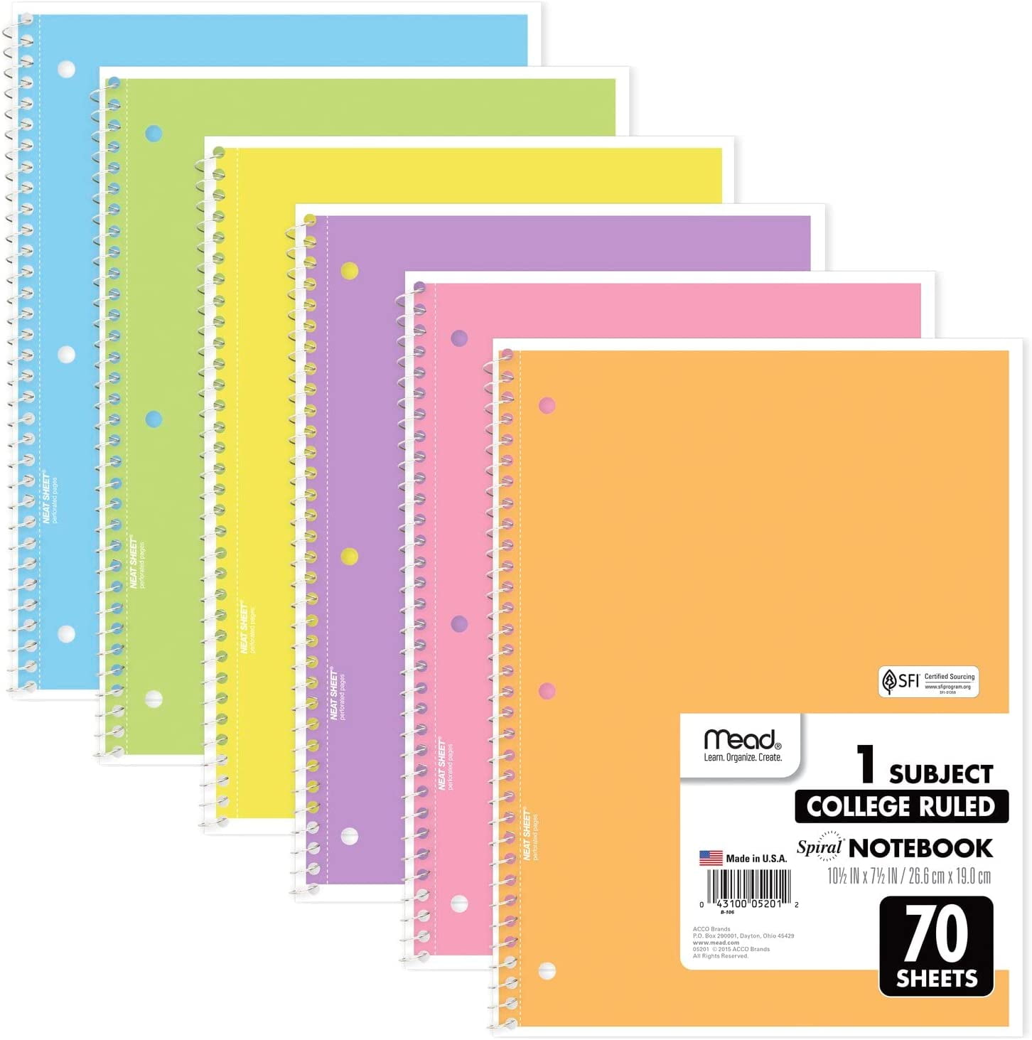 Lined Notebook Spiral Sweet Pastel Colors College Ruled Notebook for  Journaling, 5.12 *6.97*0.39 inches - Kroger