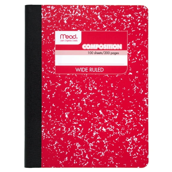 Mead Square Deal Color Composition Book Wide Ruled 100 Sheets 9 34 x 7 12 Red -