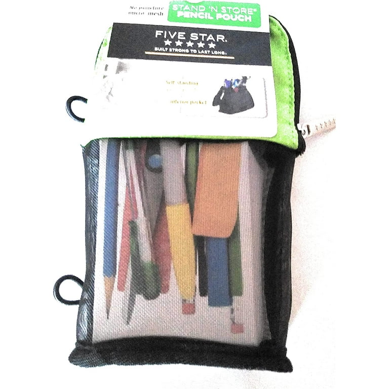 Mead Stand N' Store Mesh Pencil Pouch ~ Teal and Black ~ School office