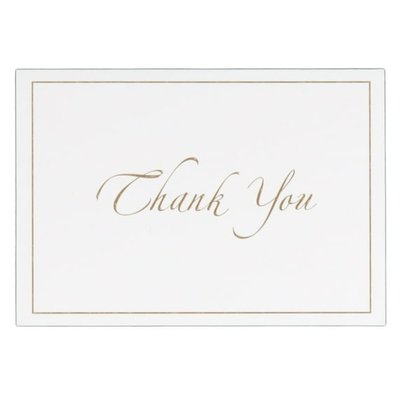 Mead Thank You Notes with Envelopes, Gold, 4" x 5 3/4"