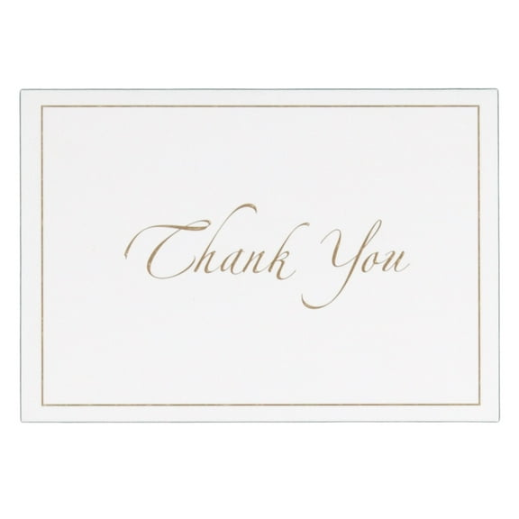 Mead Thank You Notes with Envelopes, Gold, 4" x 5 3/4"