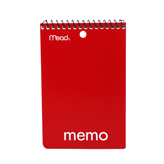 Mead Top Bound Spiral Memo Book [College Ruled]: 4 in. x 6 in. (Red)