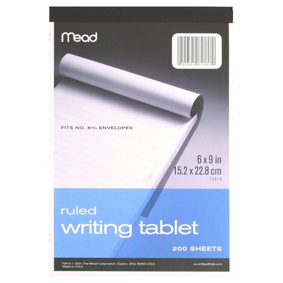 Mead Wide Ruled Writing Tablet - Memo Book-Notepad