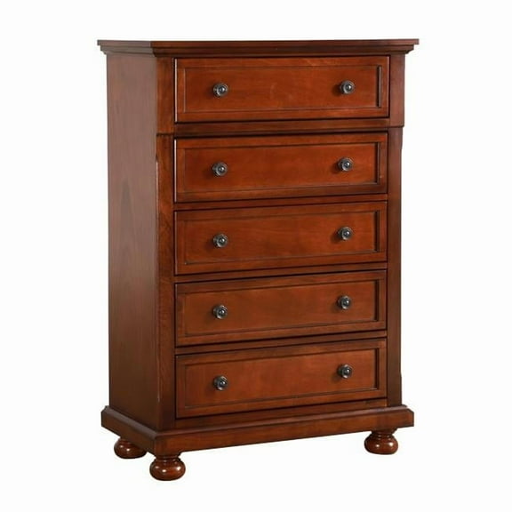 Meade Cherry 5-Drawer Chest of Drawers - 36 x 18 x 53 in.