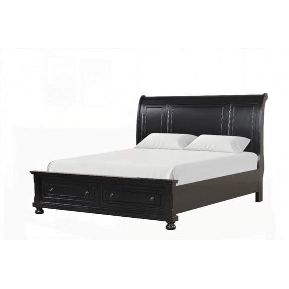 Twin Size Wood Platform Bed Frame with Full Extension Drawers, Black for Bedroom