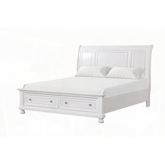 Meade G8975A-QB Queen Bed, White, Sturdy with 58"H X 63"W X 97"D Dimensions