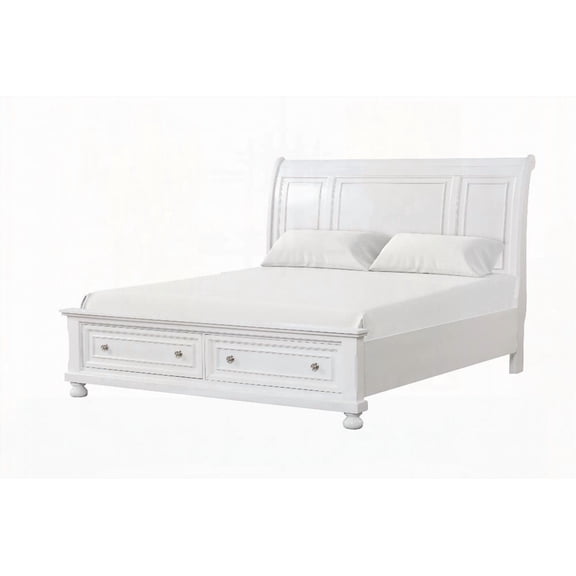 Meade G8975A-QB Queen Bed with Crisp White Finish and Ample Sleeping Space