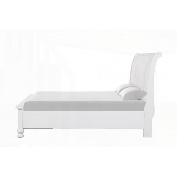 Twin Size Wood Platform Bed with Full-Extension Drawers, White for Bedroom