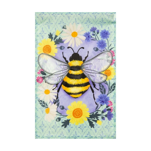 Meadow Creek 11.5" x 18" Spring Bee and Flower Outdoor Yard Flag