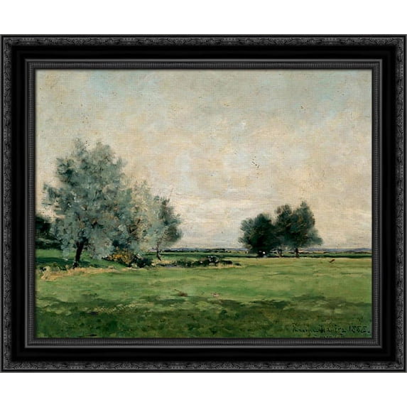 Meadow 24x20 Black Ornate Wood Framed Canvas Art by Maufra, Maxime