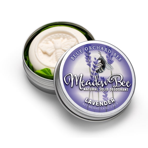 Meadow Bee Natural Plant-Based Aluminum-Free Solid Deodorant: Unisex Lavender