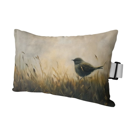 Meadow Birds Outdoor Pillows for Chaise Lounge Chair Waterproof Lumbar Pillows with Insert&Adjustable Elastic Strap Beach Headrest Pillow Cottagecore Animal Rustic Vintage Pillow for Pool 12"x20"