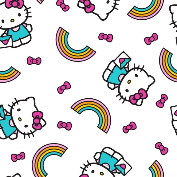 Springs Creative Sanrio Hello Kitty Rainbow Toss Cotton Fabric By the Yard