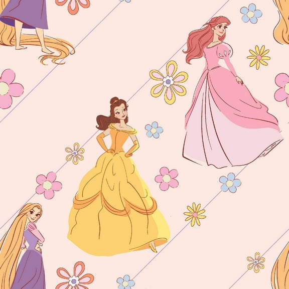Springs Creative Disney Pastel Princesses Cotton Fabric By the Yard