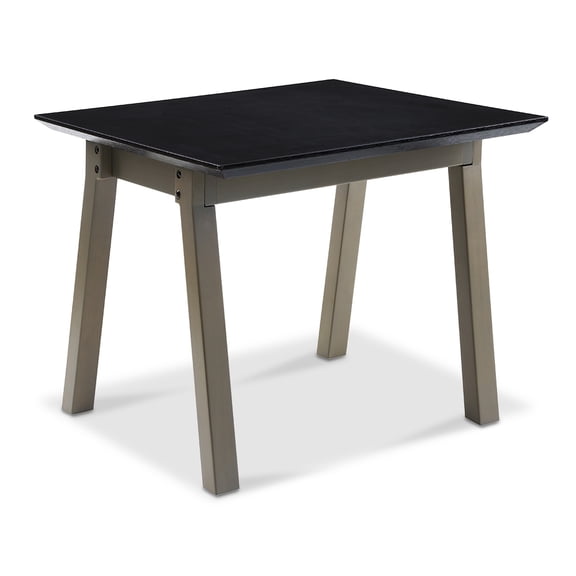 Meadow Creek End Table Black Laminate Surface/Gray Wood Frame