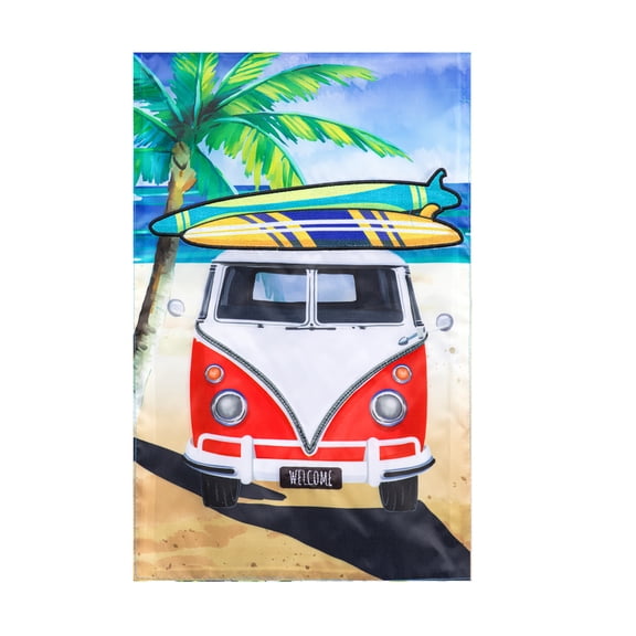 Meadow Creek Harvest 11.5" x 18" Beach Bus Outdoor Yard Flag