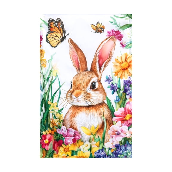 Meadow Creek 11.5" x 18" Spring Bunny Outdoor Yard Flag