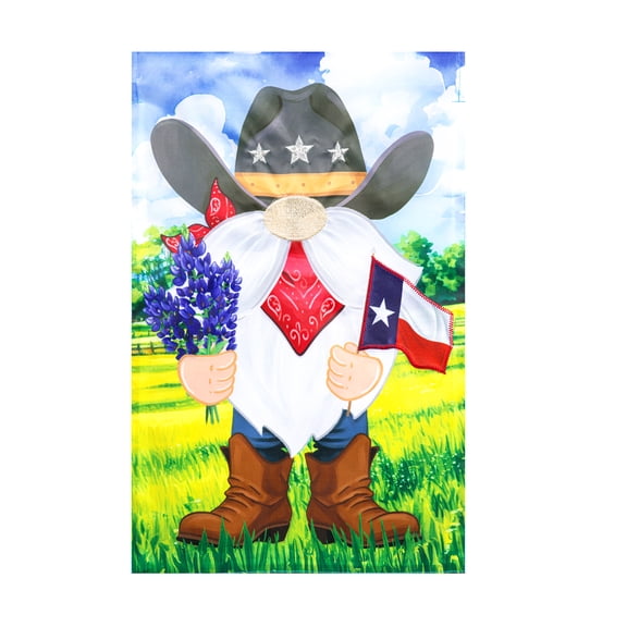 Meadow Creek 11.5" x 18" Spring Texas Gnome Outdoor Yard Flag