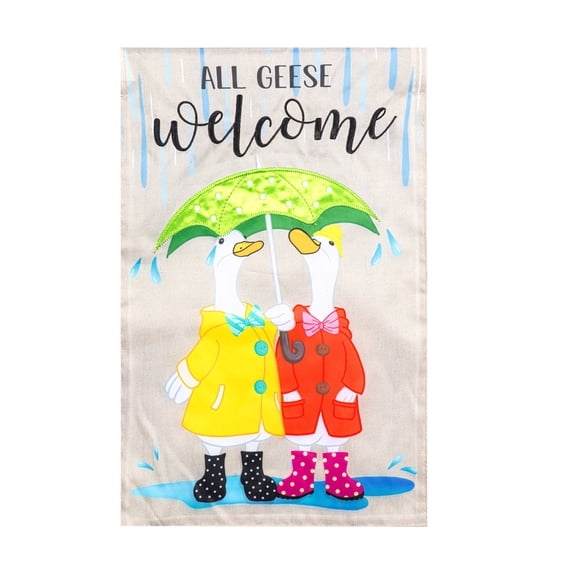 Meadow Creek 11.5" x 18" Spring Welcome Geese Outdoor Yard Flag