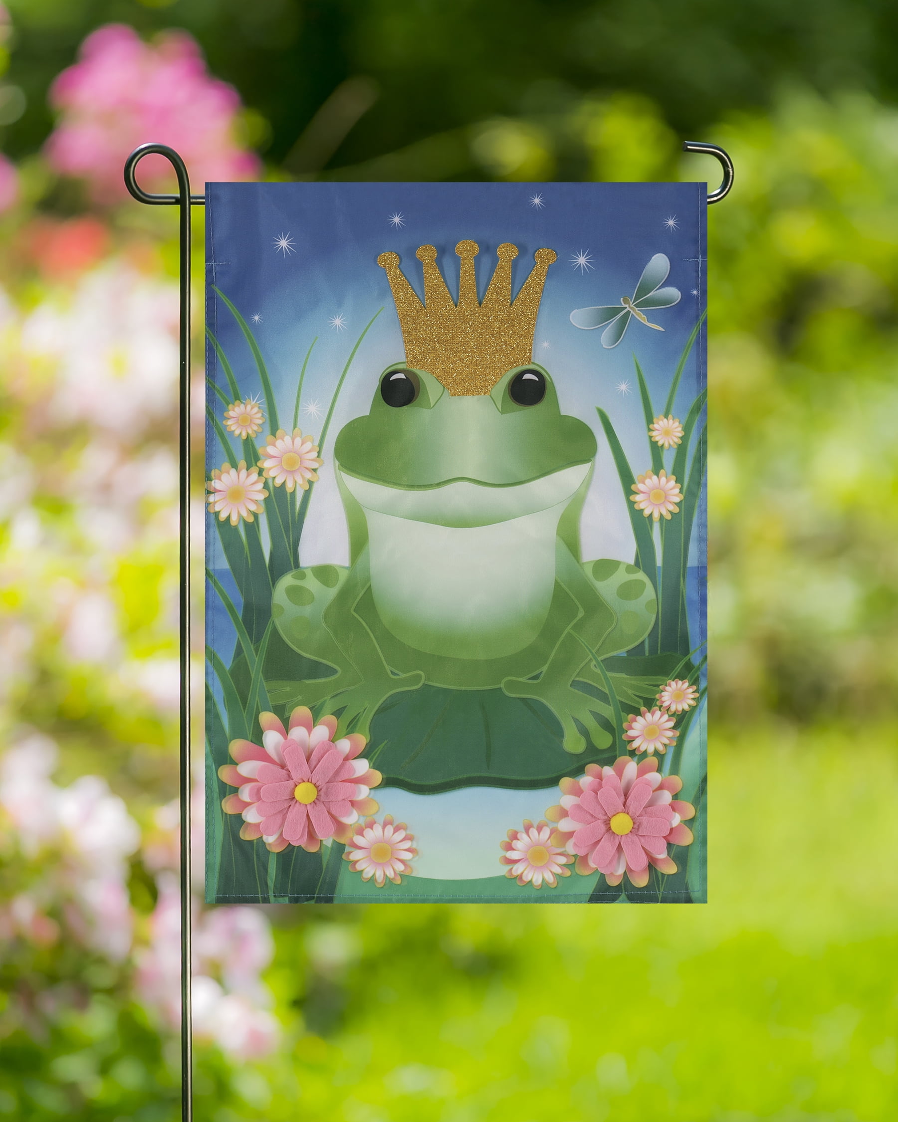 Meadow Creek Spring Garden Flag, 18" Prince Frog