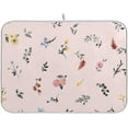 thumbnail image 1 of Meadow Flowers Dish Drying Mat for Kitchen Counter, Ultra Absorbent Reversible Microfiber Dishes Drying Rack Pad Heat-resistant Mats 18x24in, 1 of 7