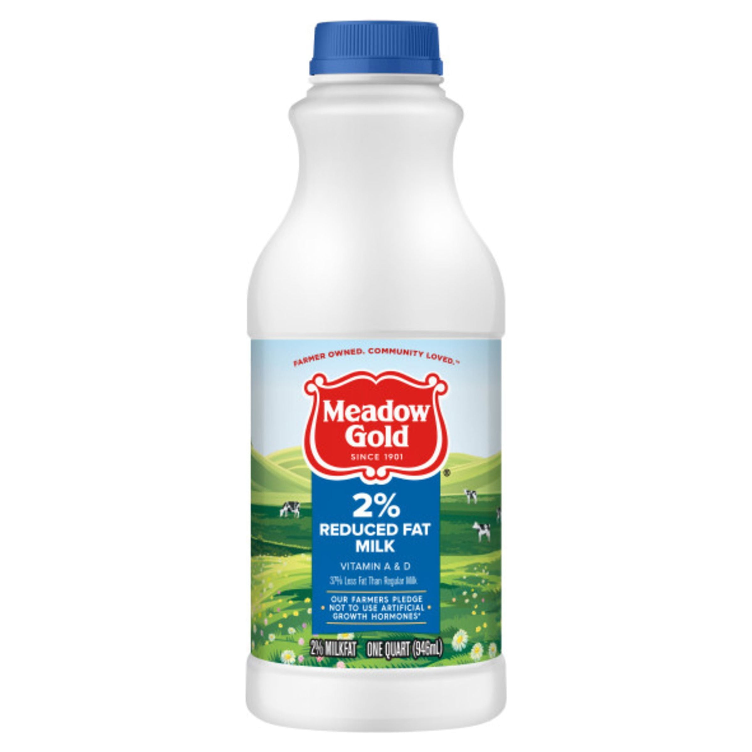 Meadow Gold Dairy 2 Reduced Fat Milk with Vitamin A and Vitamin D, Quart