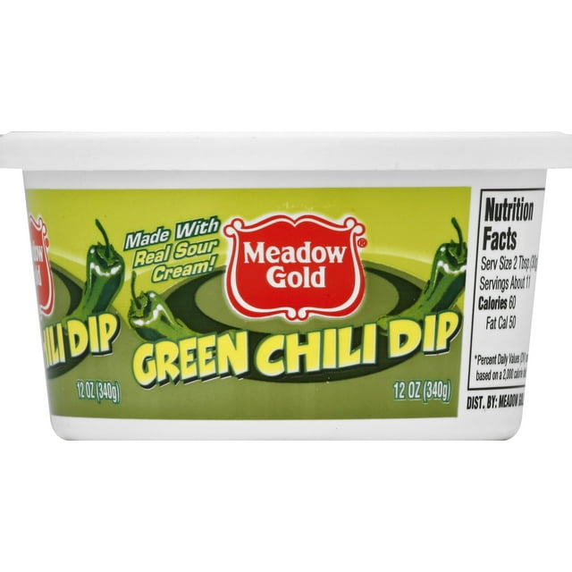 Meadow Gold Dip Green Chili 12 Weight Ounce Plastic Cup