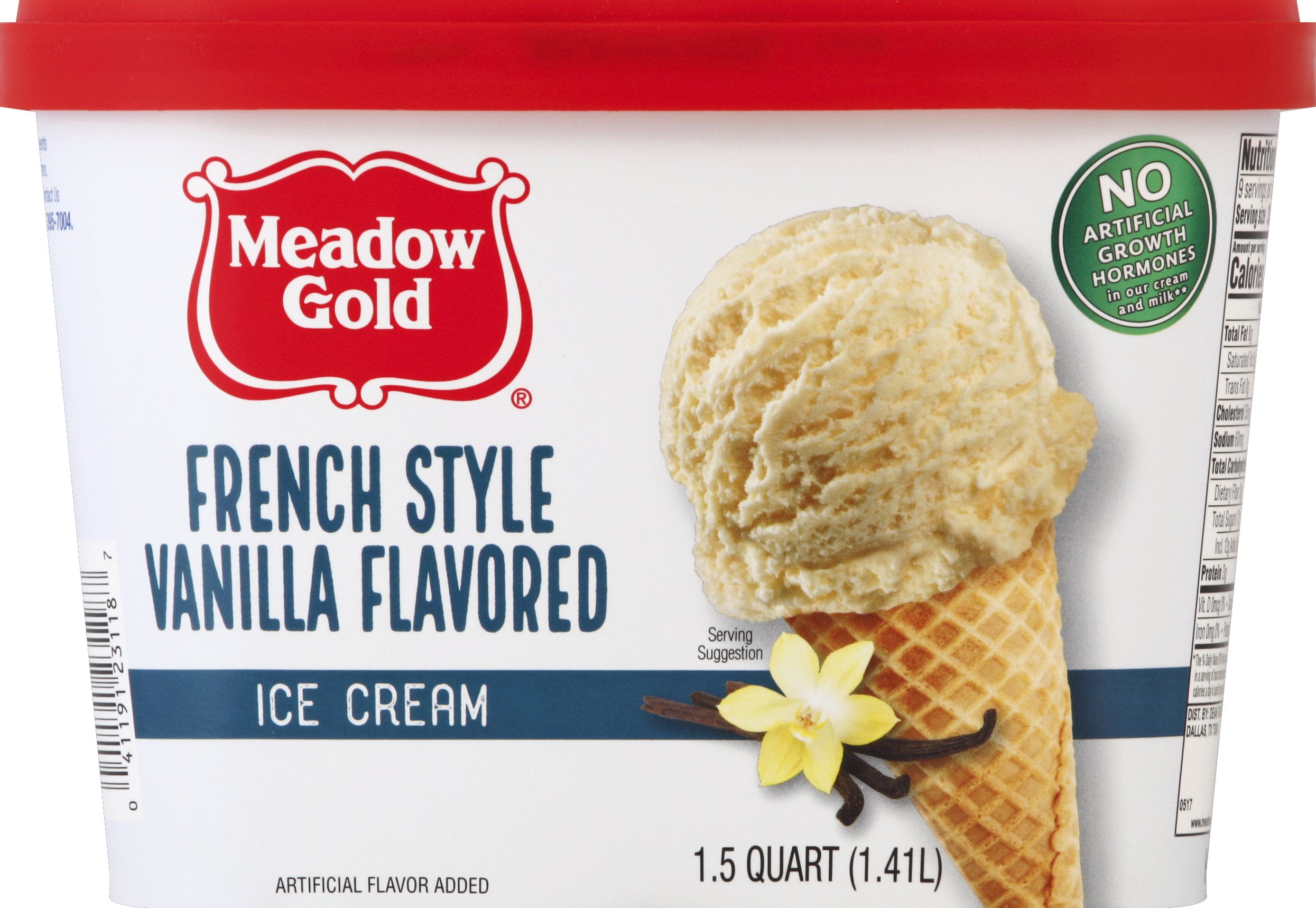 Meadow Gold Ice Cream French Vanilla 1.5 Quart Scround