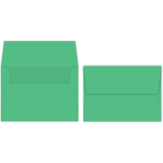Meadow Green - A7 Bright Color Envelopes - 5 1/4 x 7 1/4 Inches - Perfect For 5x7 Photos, DIY Arts And Crafts Cards - For Professional and Homemade Projects - Pack of 50 Envelopes
