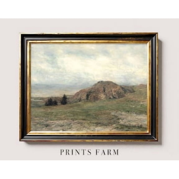 Meadow Landscape Poster Farmhouse Decor P291, Poster Only