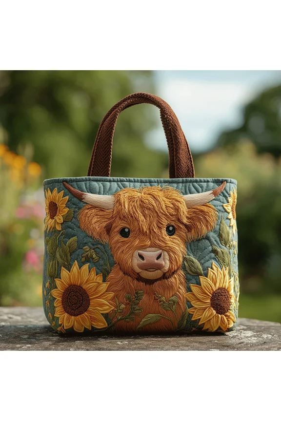 Meadow Moo Quilted Tote Bag