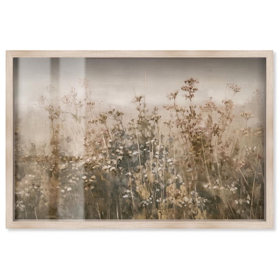 Meadow Mystique II Shadowbox Print Landscape Wall Art by Art Remedy, Blonde Frame, 24 x 16