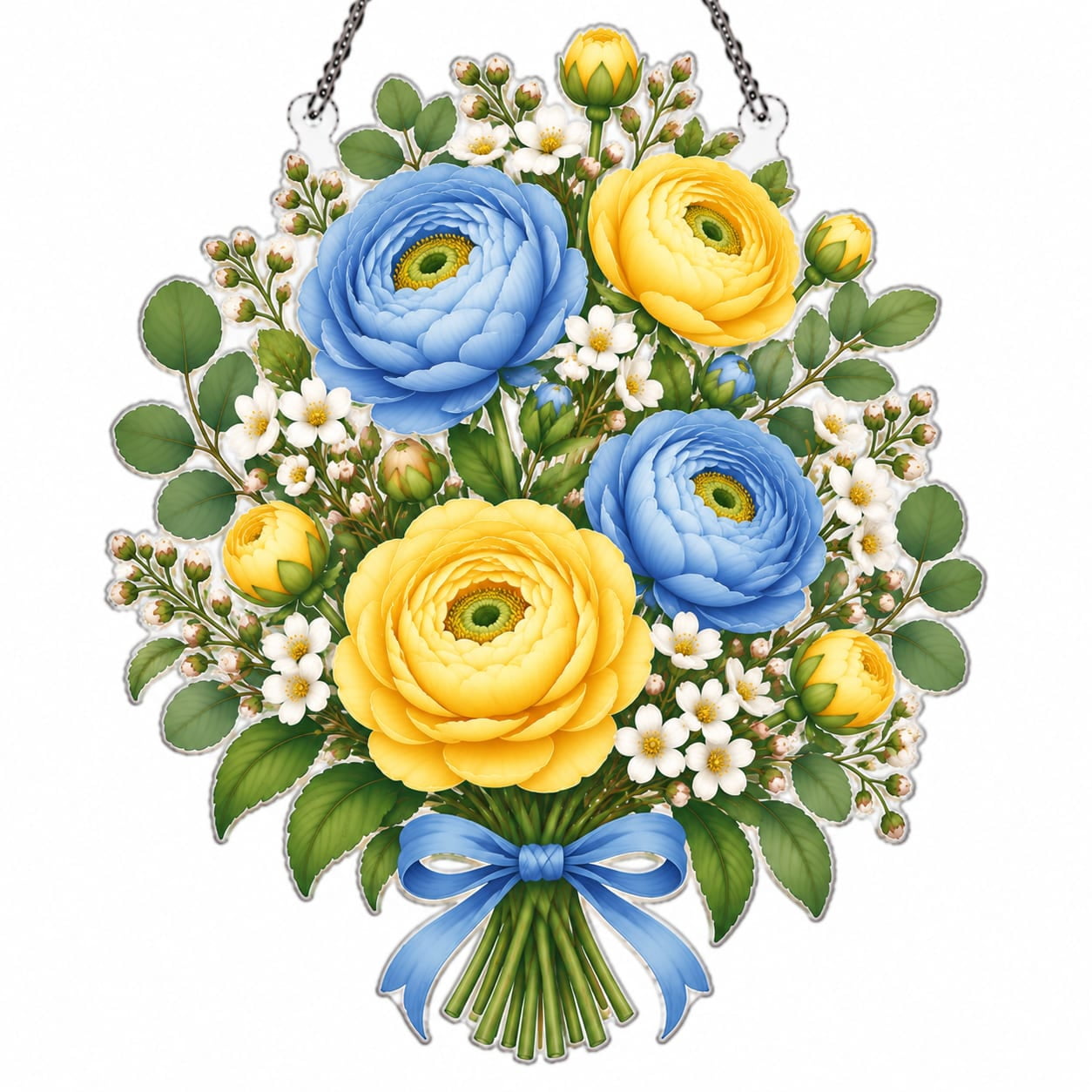 Spring Medoq Meadow Ranunculus Acrylic Suncatcher Ornament for Window Decor, Spring ...