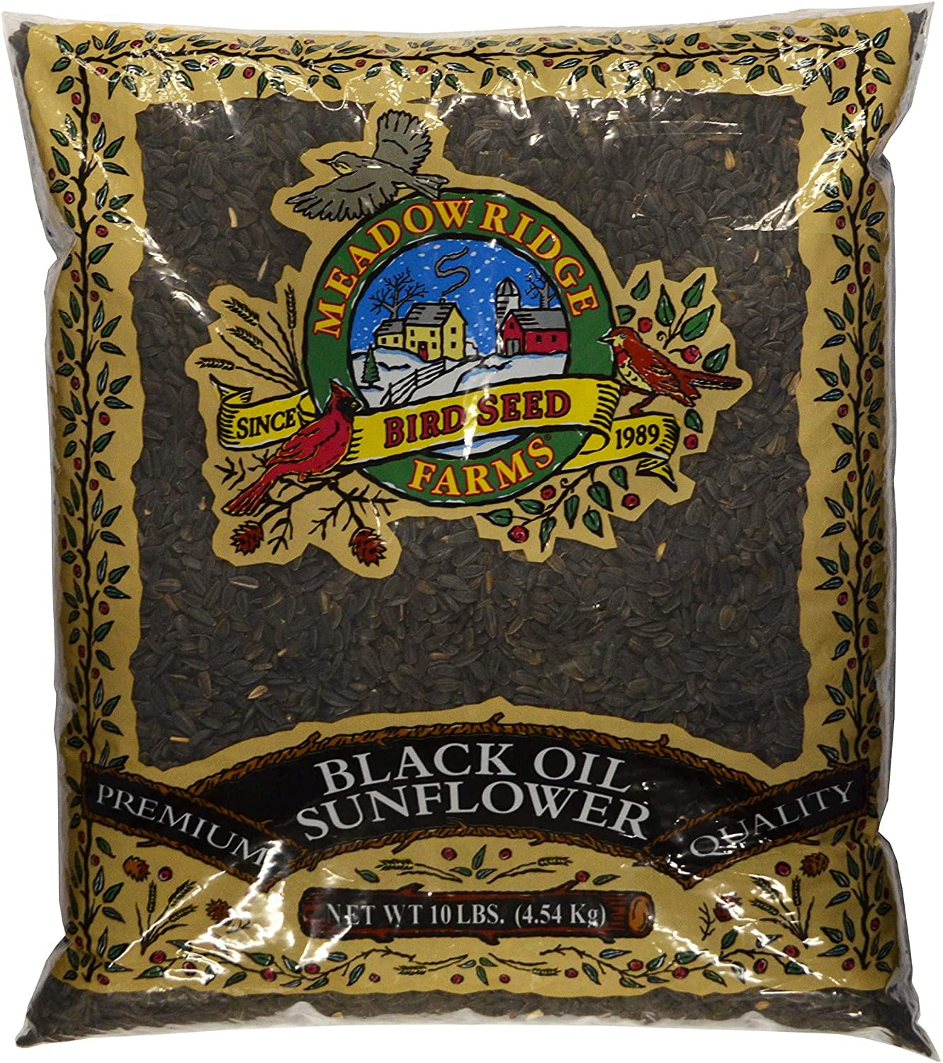 Meadow Ridge Farms Black Oil Sunflower Bird Seed, 10Pound Bag