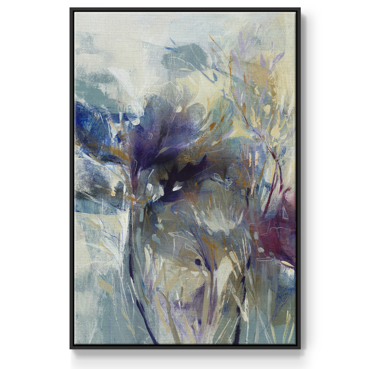 Meadow Saffron I Framed Premium Gallery Wrapped Canvas - Ready to Hang - 17 x 25 - Black Floating Frame