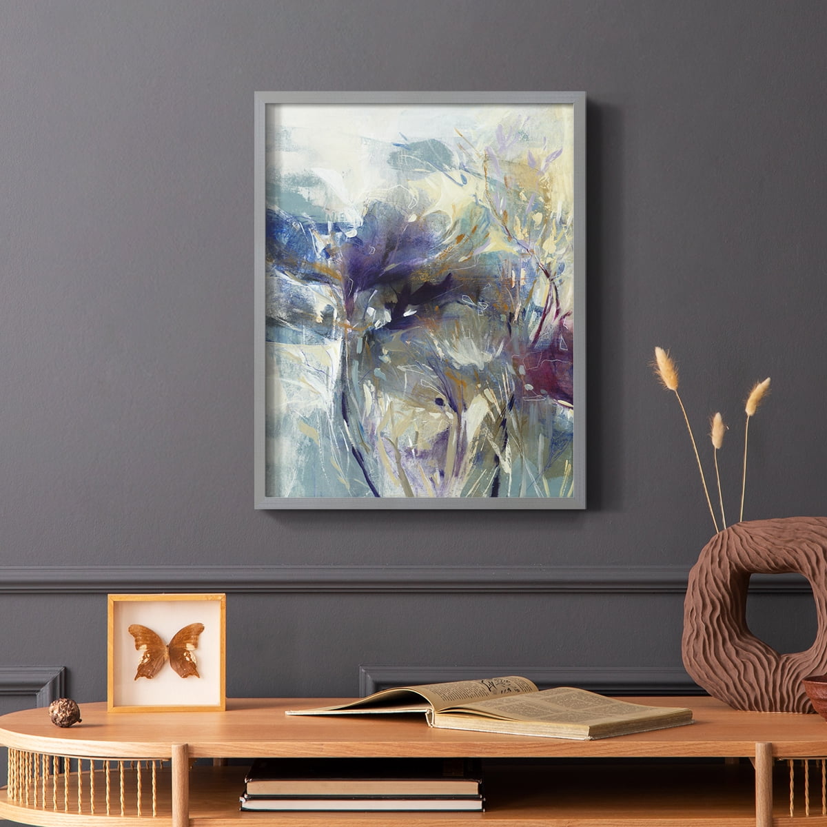 Meadow Saffron I in Gray Solid Wood 11 x 14 Framed Print