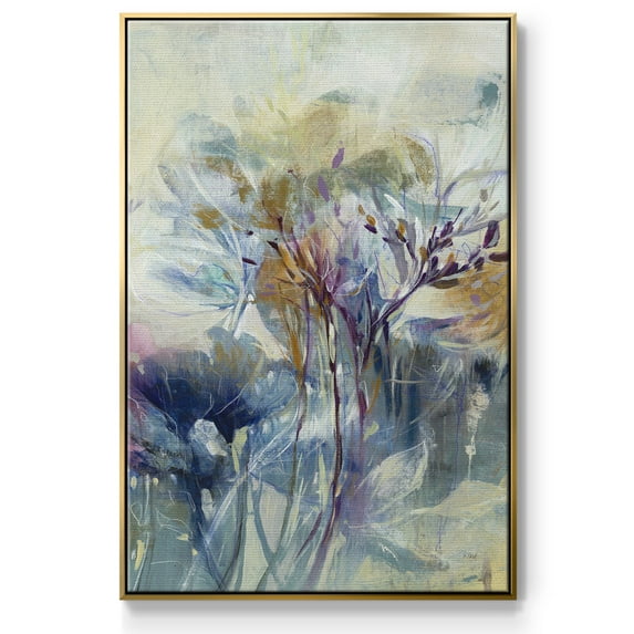 Meadow Saffron II Framed Premium Gallery Wrapped Canvas - Ready to Hang - 17 x 25 - Gold Floating Frame