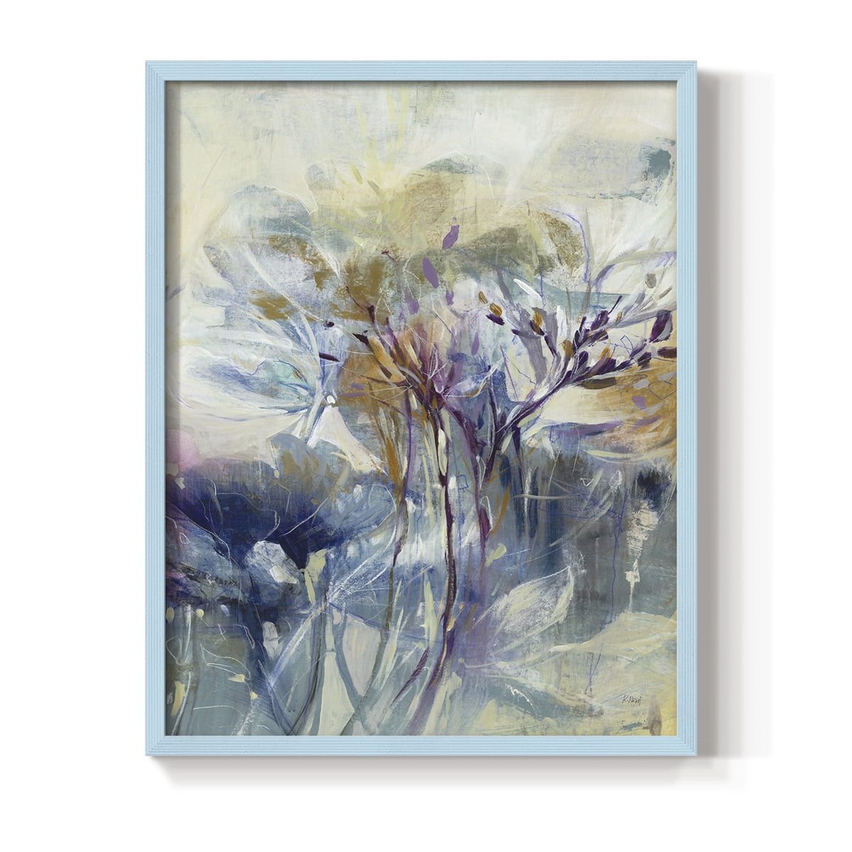 Meadow Saffron II in Blue Solid Wood 8 x 10 Framed Print