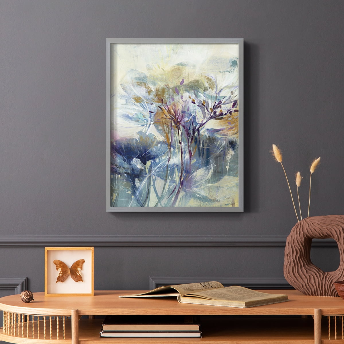 Meadow Saffron II in Gray Solid Wood 11 x 14 Framed Print