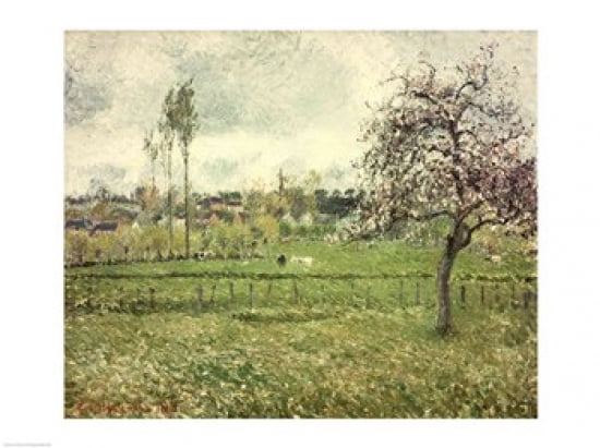 Meadow at Eragny 1885 Canvas Art - Camille Pissarro (24 x 18)