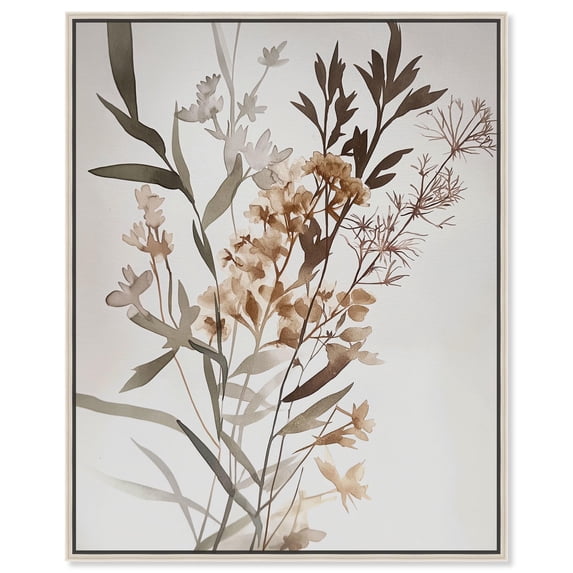 Meadow's Murmur II Canvas Delicate Floral Art by Art Remedy, Silver Frame, 16 x 20