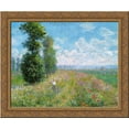 thumbnail image 1 of Meadow with Poplars 20x20 Gold Ornate Wood Framed Canvas Art by Monet, Claude, 1 of 2