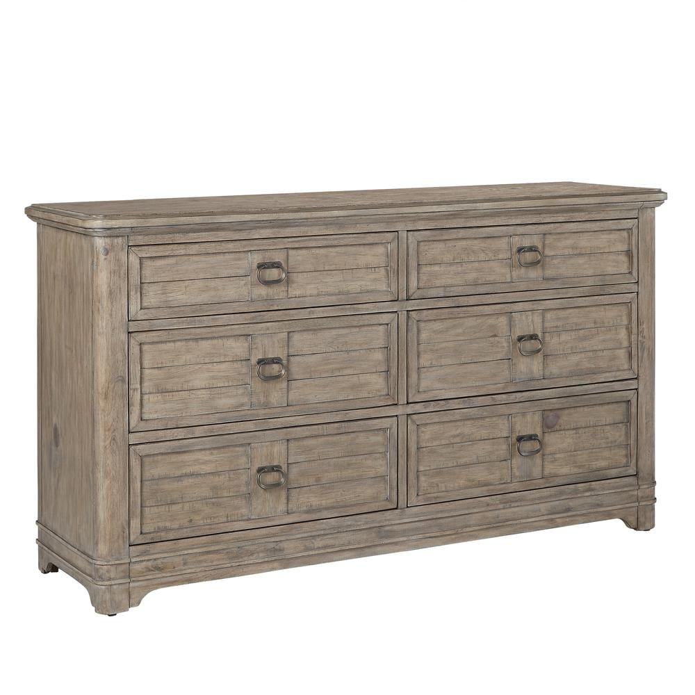 Antique Sand Coastal Double Dresser with Soft Close Drawers
