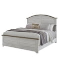 thumbnail image 1 of Meadowbrook White-Washed Wood Farmhouse Queen Size Arched Panel Bed, 1 of 7