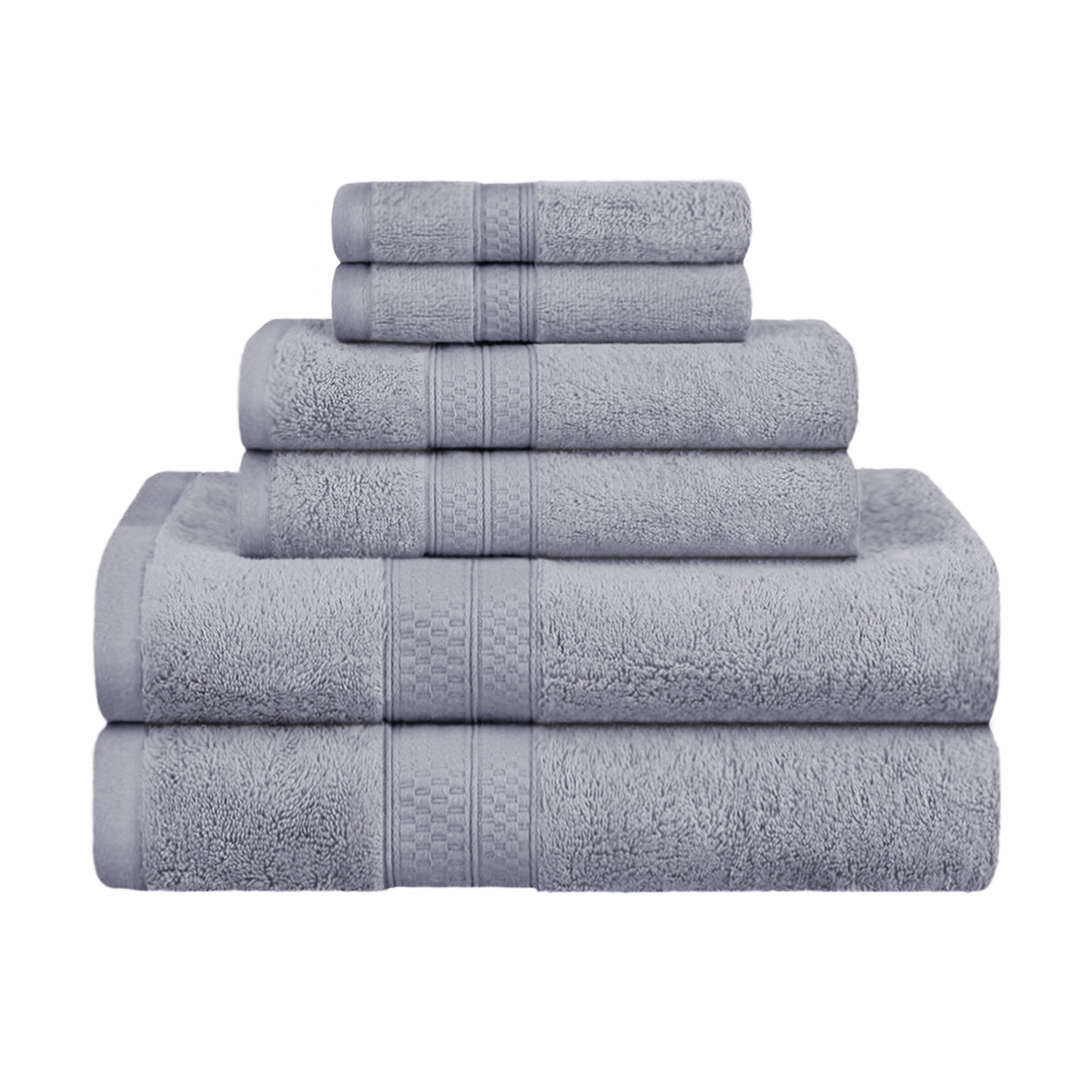 Meadowcove Rayon from Bamboo/Cotton Blend 6-Piece Face Hand, and Bath Towels Set , Chrome by Blue Nile Mills