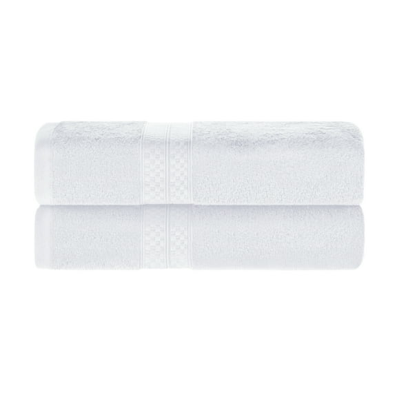 Meadowcove Rayon from Bamboo and Cotton Blend Solid 2-Piece Towel Set , White by Blue Nile Mills