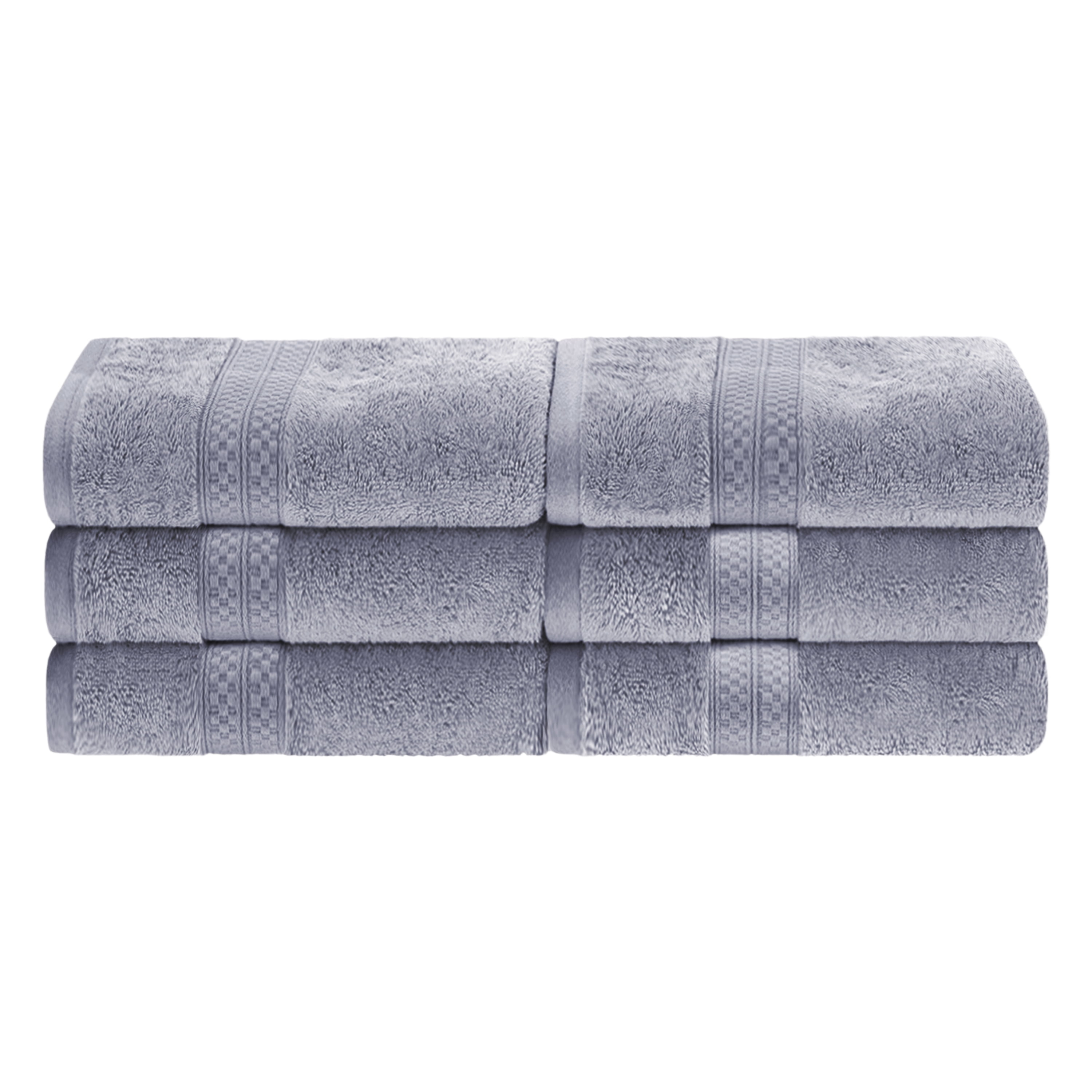 Meadowcove Rayon from Bamboo and Cotton Blend Solid 6-Piece Hand Towel Set , Chrome by Blue Nile Mills