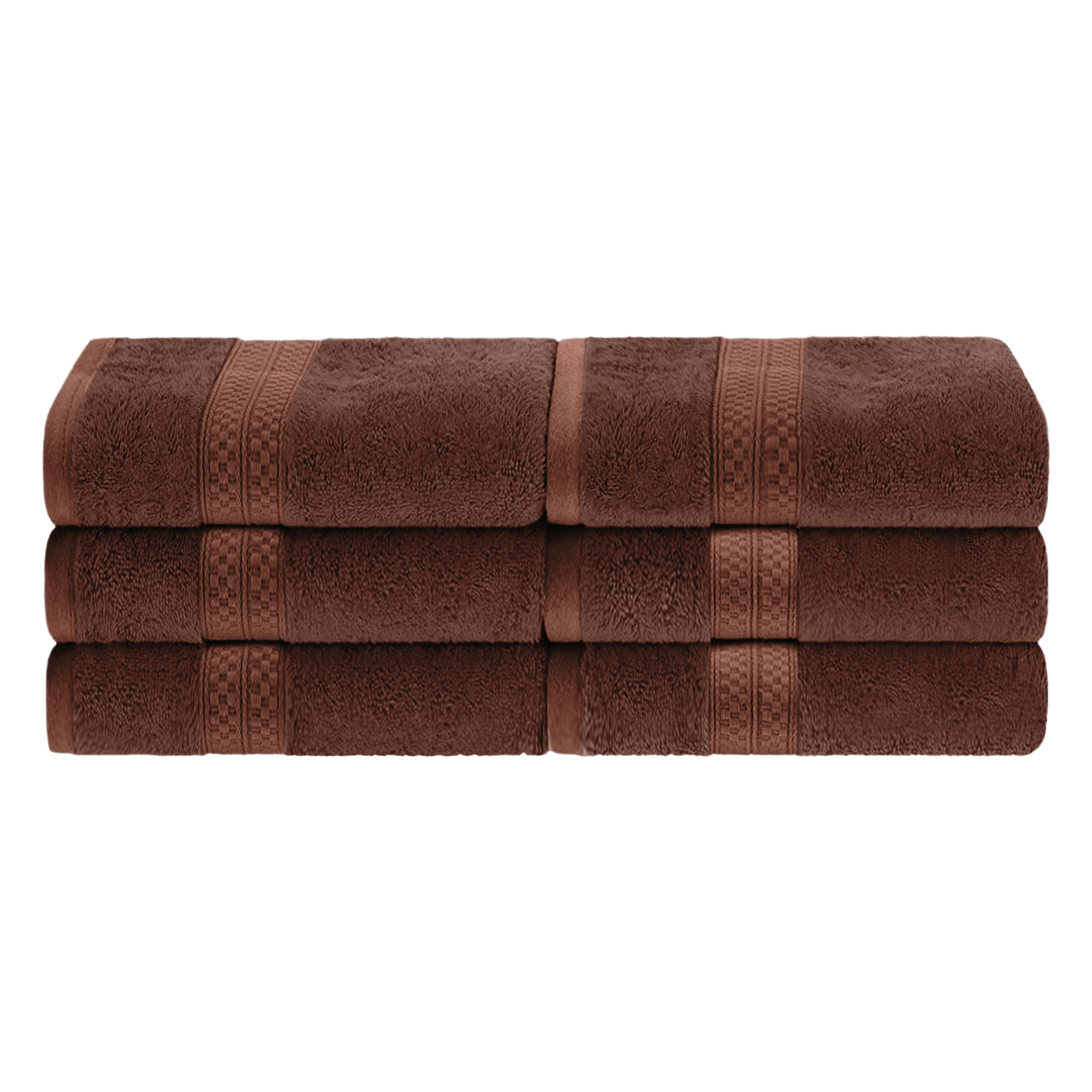 Meadowcove Rayon from Bamboo and Cotton Blend Solid 6-Piece Hand Towel Set , Cocoa by Blue Nile Mills