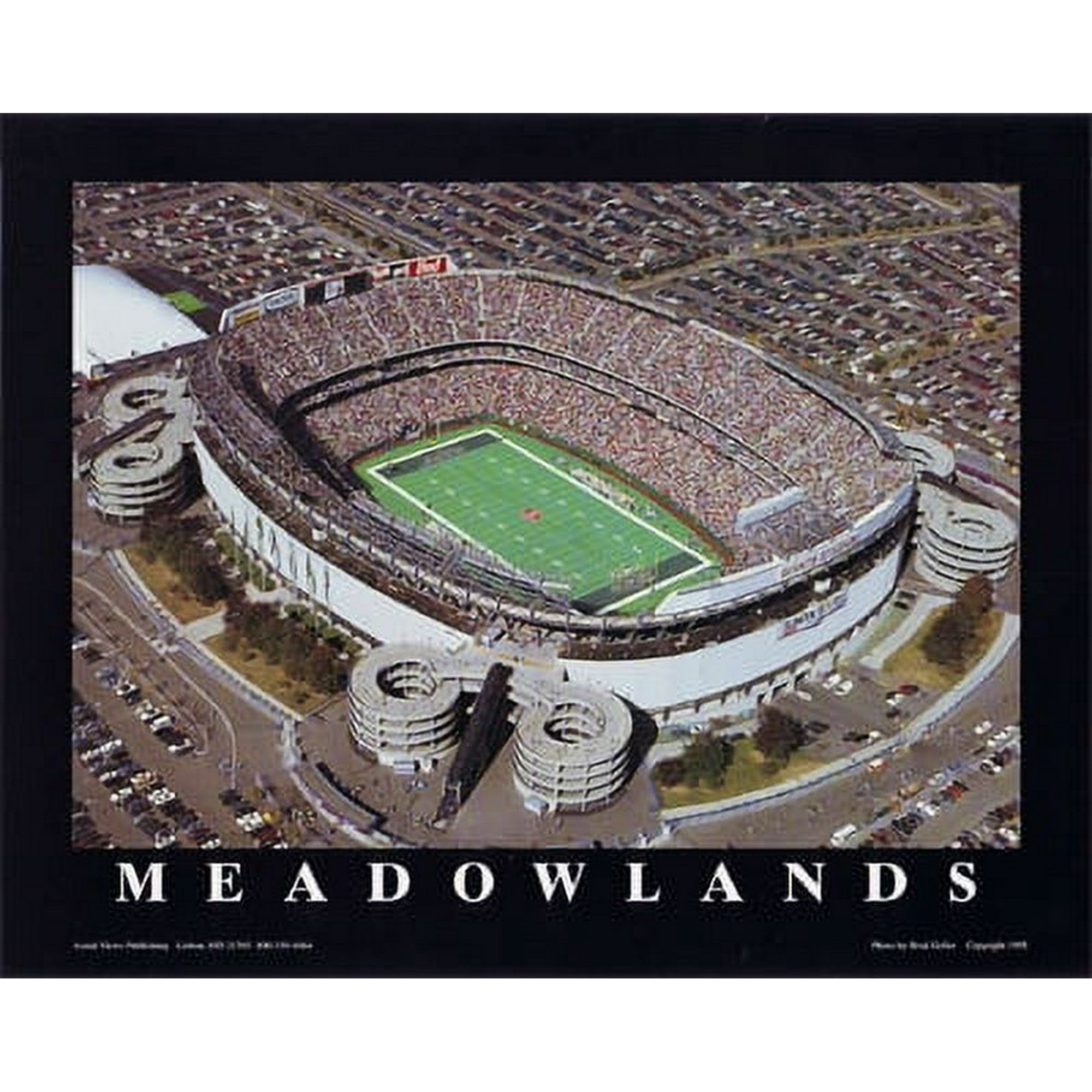 Meadowlands - NY Jets at Giants Stadium, East Rutherford, NJ by Mike Smith Poster Print (10 x 8), Multicolor