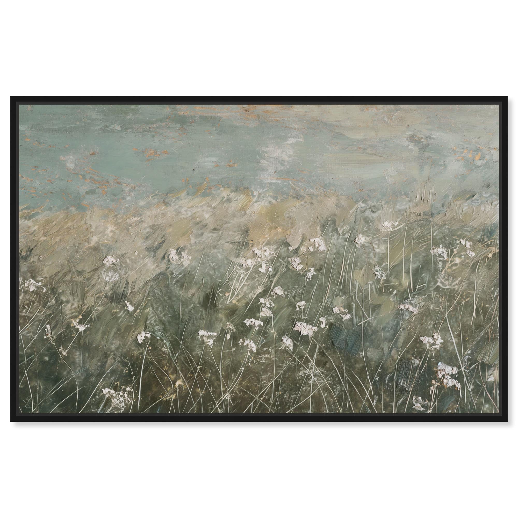 Meadowlight Dreams Rustic Farmhouse Canvas Art with Black Frame